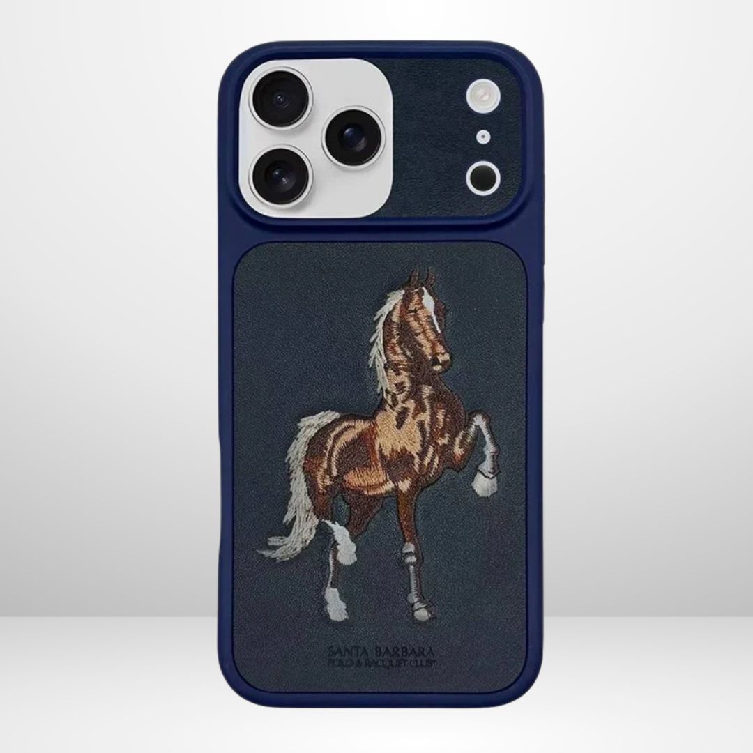 US POLO Boris Club Series Leather Case for iPhone 17 Series (NAVY BLUE)